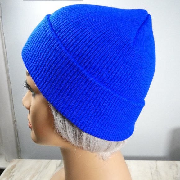 Blue B Boston logo Knit Cap Beanie Blue - Picture 6 of 8